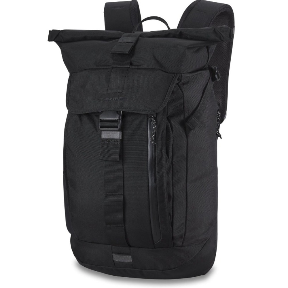 DaKine 25L Roll-Top Backpack –‎ Black Ballistic Nylon – 19x13x6 Laptop Bag - Picture 8 of 9